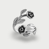Double Black Roses Ring