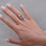 Double Black Roses Ring