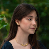 Collar de coco bañado en oro