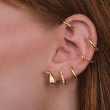 Ear Cuff Multi Hoops Light Gold Plated