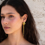 Charm de cadena con colgante de océano bañado en oro