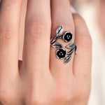 Anello Black Roses Doppio - bisilver